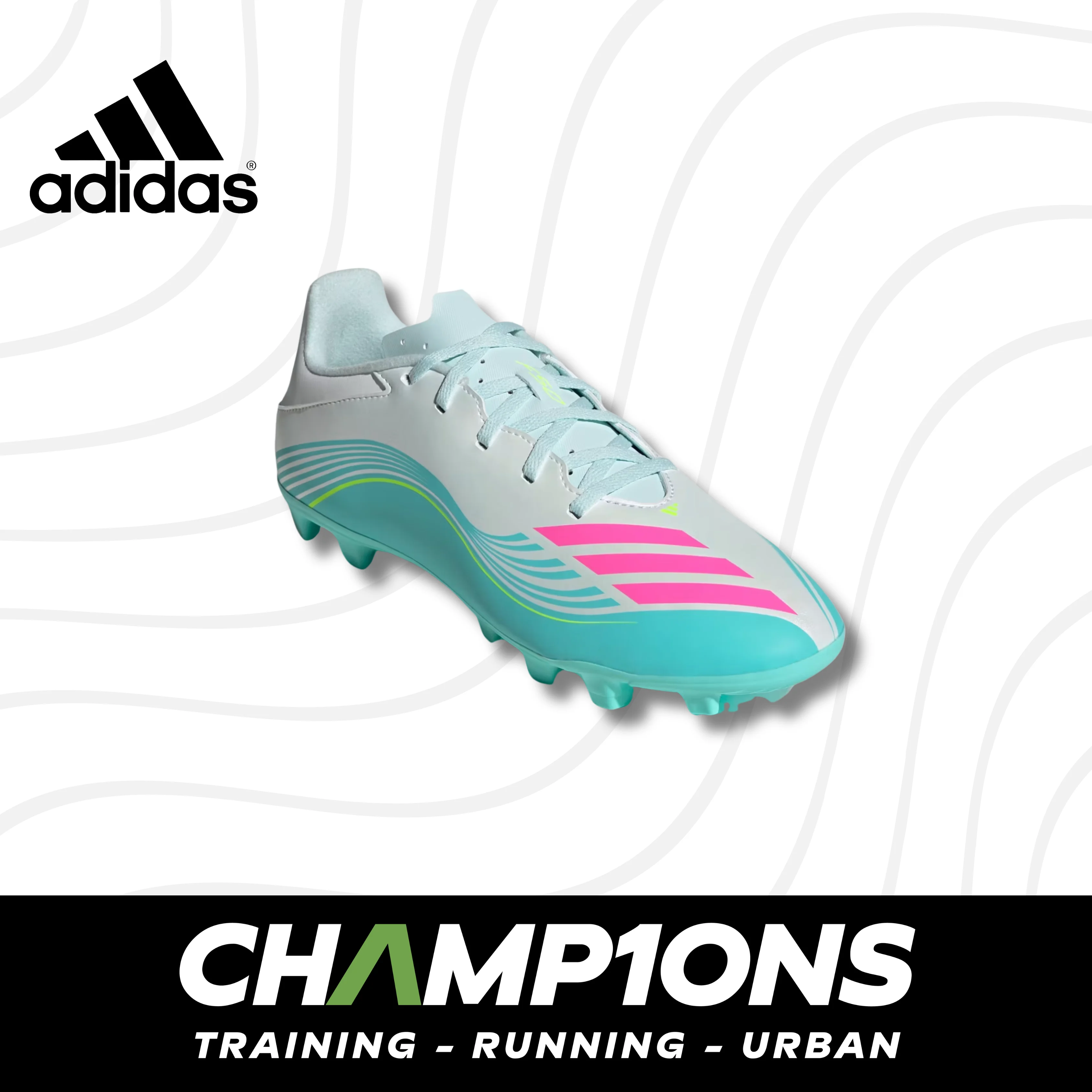 Tenis de Fútbol ADIDAS Blanco con Turquesa JQ0946 | Champ10ns